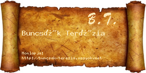 Buncsák Terézia névjegykártya